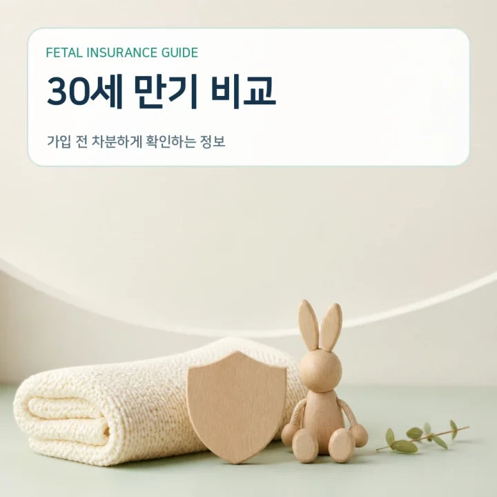 태아보험 30세 만기 비교